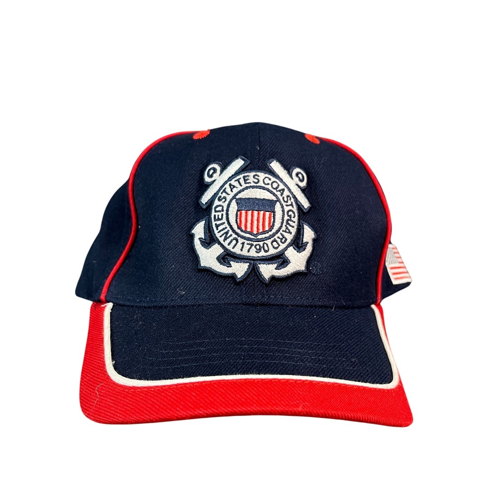 Rapid Dominance US Coast Guard Hat Navy Blue Red USCG Embroidered Cap Adjustable